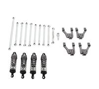 Omabeta Kit Tirante per Auto RC per Collegamenti Sterzo e Ammortizzatori Ad Alta Resistenza MN86 1:12 per la Modifica del Cingolo (Argento)