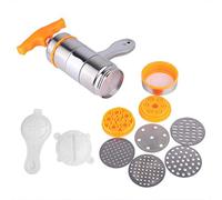 Omabeta Macchina per la Produzione di Pasta Manuale per Uso Domestico in Acciaio Inossidabile Pressa per noddles Pressa per Pasta pressa per Pasta pressa per Macchina Arancione con 7 stampi