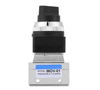 Omabeta MOV 01 Valvola a 2 Vie a 2 Posizioni Valvola Pneumatica Controllo di Controllo Pneumatico Controllo Manuale G1/8 Filetta Femmina con Manopola di Plastica Nera per Sistemi di