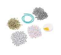 Omabeta Perline con Lettere da 800 Pezzi Perline in Plastica Resistenti e Leggere per la Creazione di Gioielli Fai-da-te e Artigianato, Adatte a Tutte le età