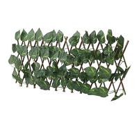 Omabeta Recinzione per Siepi Artificiali, Vero Legno con Foglie Artificiali, Schermo per la Privacy Espandibile, con Cerniera per Decorazioni Murali da Giardino per (Foglie di Epipremnum Aureum)