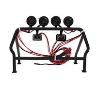 Omabeta Roll-bar in Metallo con 6 LED per Auto RC 1/10 | Robusta struttura in metallo, compatibile con SCX10, efficace protezione antigraffio, superficie facile da pulire,