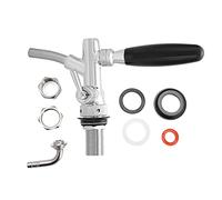 Omabeta Rubinetto Regolabile per Birra, Distributore di Birra Regolabile in Acciaio Inossidabile con Cromatura G5/8 per Fatta in Casa, Regolatore di Flusso (Argento)