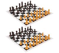 Omabeta Set da Gioco degli Scacchi, 2 Set Portatili per Tutte le età | Leggero, dimensioni compatte, lavorazione squisita, ottimo per le feste