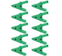 Omabeta Set di 10 Clip per Test di Potenza, Mini Clip per Test Elettrici Durevoli con Buona conduttività per Elettrici, Materiale in Ottone, Dimensione di Apertura 20 Mm (Verde)