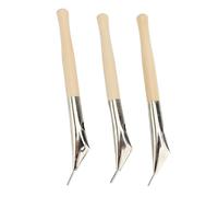 Omabeta Set di 3 Penne per Stampa Batik in Ceramica, Strumenti per Intagliare L'argilla in Legno di Faggio e Acciaio Inossidabile per Arte Batik in Tessuto e Lavorazione della Cer
