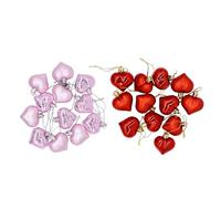 Omabeta Set di Ornamenti a Cuore di San, 24 pezzi. Elegante Decorazione