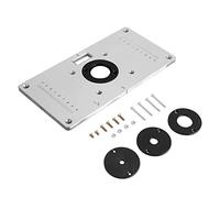 Omabeta Set di Piastre per Inserti da Tavolo del Router Set di taglierine per Pannelli in Alluminio Flip Board con 4 Anelli e Viti per banchi per la Lavorazione del Legno 235 * 120 * 8mm