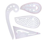 Omabeta Set di Righelli per Misurare Abbigliamento Righello Curvo Multifunzionale in Plastica Resistente per e Designer 4 Pezzi