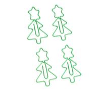 Omabeta Simpatiche Graffette in Metallo Elettrolitico a Forma di Albero di Natale per Ufficio, Casa e Scuola, 100 Clamp/Holder Fantasia per Piccole Agenda