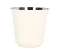 Omabeta Tazza da caffè Precisa Acciaio Inossidabile 304 Doppio Strato Buon Isolamento Termico Design a Bocca Larga per L'home Office Camping 80 Ml Bianco (160 ml)