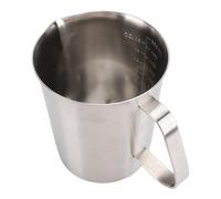 Omabeta Tazza di Misurazione in Acciaio Inossidabile, Brocca Schiuma di Latte con Segni e Beccuccio per il caffè (500 ml)