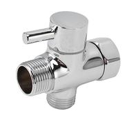 Omabeta Valvola Deviatrice Doccia a 3 Vie in Ottone Cromato, Separatore D'acqua, Adattatore a T, Uscita da 7/8 Pollici, Ingresso da 1/2 Pollici, Installazione Semplice per Soffioni Doccia Portatili
