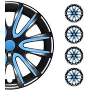 OMAC 4X Radkappen Radzierblenden Radblenden 16" Zoll Stahlfelgen Lucido Nero-Blu
