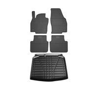 OMAC Tappetini & Vasca Baule Set compatibile con Skoda Scala 2019-2026 Gomma TPE Nero 5X