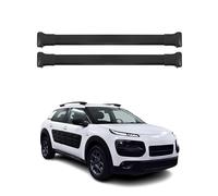 OMAC Barre Portapacchi in Alluminio per Citroën C4 Cactus 2014-2022 - Carico Massimo 75 kg - 2 Barre Nero