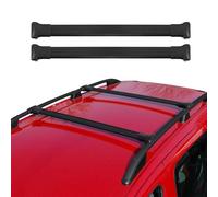OMAC Barre portapacchi portapacchi compatibili con VW T5 T6 Transporter Multivan Caravelle 2003 - 2024, in alluminio, 75 kg, colore nero, 2 pezzi, barre aperte per portabici, box da tetto, portasci
