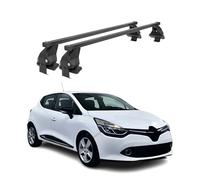 OMAC Barre Transversali in Acciaio per Tetto per Renault Clio IV 2012-2019 - Antifurto Incluso - Testato City Crash - DIN 75302:2019 - ISO/PAS 11154:2006 - Carico Massimo 50 kg Nero