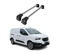 OMAC Barre trasversali compatibili con Opel Combo E 2019-2026 - 2 barre - Chiudibili - Alluminio Argento