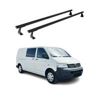 OMAC Heavy Duty Barre Portatutto Trasversali Compatibili con VW T5 T6 Transporter Multivan Caravelle 2003-2024 - 2 Stangen - Alluminio Nero