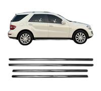OMAC Modanature per finestre, compatibili con Mercedes ML 2005-2011, in acciaio inox scuro, 4 pezzi