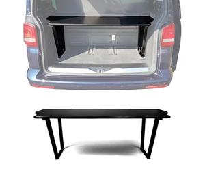 OMAC Multiflexboard Bettverlängerung Ablage compatibile con VW T5 T6 Multivan 2003-2024 Nero