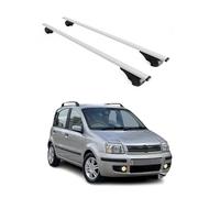 OMAC Portabici posteriore compatibile con FIAT Panda 2003-2012 in metallo 75kg argento 2 pezzi con binario aperto per portabici, bauli da tetto, portasci con serratura