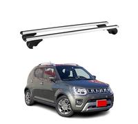 OMAC Portabiciclette per tetto, base compatibile con Suzuki Ignis mk2 2016-2025, in alluminio, 75 kg, argento, 2 pezzi, con barra aperta per portabicli, bauli da tetto, portasci, con chiusura