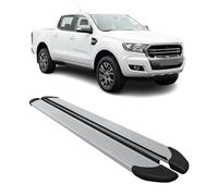 OMAC Sottoporta Laterali Pedane Laterali Compatibili con Ford Ranger Double Cab 2012-2022 Alu Argento