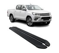 OMAC Sottoporta Laterali Pedane Laterali Compatibili con Toyota Hilux DoubleCab 2015-2025 Alu Nero