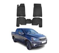 OMAC - Tappetini Auto Tappetini Gomma per tutte le stagioni, per Actyon Sports 2012-2020, 3D, con bordo alto, 4 pezzi, colore: Nero