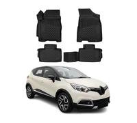 OMAC Tappetini in gomma compatibili con Renault Captur 2013-2019 TPE Automatte nero 4X