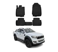 OMAC Tappetini in Gomma Tappetini Compatibili con Ford Ranger 2012-2022 2tür SuperCab Nero 4X