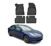 OMAC Tappetini in Gomma Tappetini Compatibili con Tesla Model 3 2017-2024 TPE Tappetini Auto Nero 4X