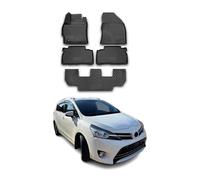 OMAC - Tappetini per auto compatibili con Toyota Verso 2013-2018, 3D, per tutte le stagioni, bordo alto, in gomma, antiscivolo, per tutte le condizioni atmosferiche, colore nero