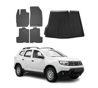 OMAC Tappetini & Vasca Baule Set compatibile con Dacia Duster II 2018-2024 Gomma Nero TPE 5X