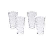 OMADA Design 4 Bicchieri Cocktail Colorati da 50 cl, in Plastica Infrangibile, lavabili in lavastoviglie, Made in Italy, linea Diamond, Trasparente