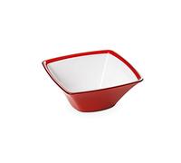 omada Design Ciotola Cucina da 1,3 L, Insalatiera in Acrilico Infrangibile, Lavabile in Lavastoviglie, Made in Italy, Linea Square, Rosso