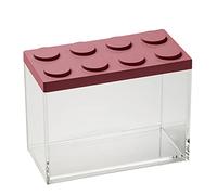 OMADA Design Contenitore mattoncino per alimenti rettangolare da 2L con coperchio impilabile e recipiente trasparente di alta qualità - Linea Brickstore