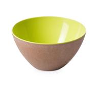 Omada Design - Insalatiera da 3,5 lt - Contenitore in plastica e legno - Ciotola durevole e infrangibile - Made in Italy - Linea Ecoliving - Verde Acido
