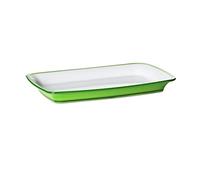 Omada Design Piatto da Portata Grande, Rettangolare, in Acrilico Infrangibile, 34,5x23,5x3,5h cm, Made in Italy, Linea Square, Verde