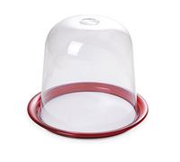 OMADA Design Porta Panettone, Pandoro, Dolci, Torte, Vassoio AntiGraffio da 25 cm (Interno), Campana Alta, Made in Italy, Linea Trendy, Rosso Rubino