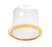 Omada Design Porta Panettone, Pandoro, Dolci, Torte, Vassoio Antigraffio da 25 cm (interno), Campana Alta, Made in Italy, Linea Trendy, Giallo