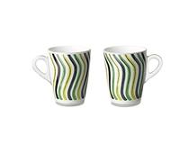 OMADA Design Set 2 Mug, Tazza per Latte, Caffè Americano, in Plastica Infrangibile, Linea Plexart