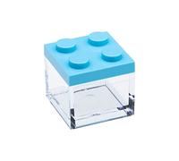 OMADA Design set 48pz scatoline mattoncino in plastica trasparente con tappo colorato, 5x5x5 cm, 100% made in Italy