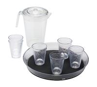 Omada Design Set 6 Bicchieri Acqua da 275 ml, con Vassoio e Caraffa da 2,1 L, Linea Samba
