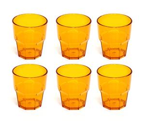 OMADA Design Set 6 Bicchieri in Plastica Rigida da 30 cl, Impilabili, per uso Esterno, Lavabili in Lavastoviglie, Made in Italy, Linea Unglassy