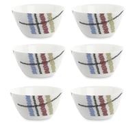 OMADA Design, Set 6 ciotole da 12 cm da 0,5 L con interno bianco e decoro esterno, in plastica infrangibile, impilabile e lavabile in lavastoviglie per bar o ambienti all’aperto, linea Plexart