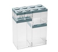 OMADA Design Set di 7 contenitori mattoncino per alimenti con coperchio impilabile e recipiente trasparente di alta qualità - Linea Brickstore