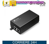 TP-Link TL-POE160S PoE+ Injector IEEE 802.3af/at, 30W Gigabit PoE Injector Adattatore, 2 Porta RJ45 10/100/1000Mbps, Ethernet Gigabit, Plug & Play, Custodia in Metallo Resistente
